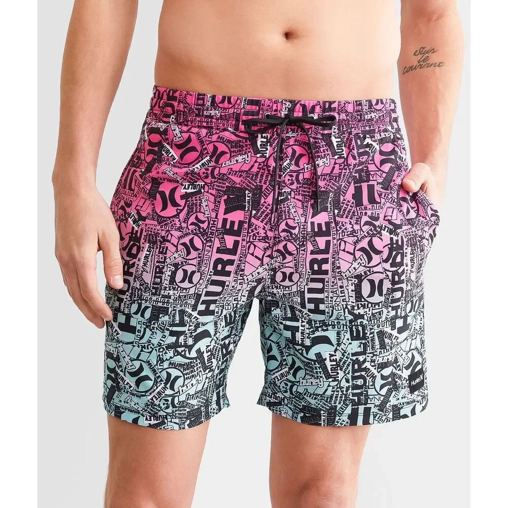 Hurley cannonball volley stretch swim trunks sz LG BKE EXCELLENT swim beach pool - Picture 8 of 8